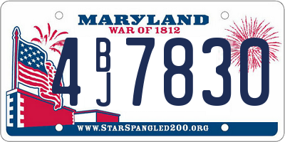 MD license plate 4BJ7830