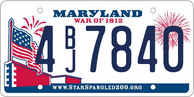 MD license plate 4BJ7840
