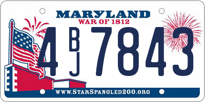 MD license plate 4BJ7843