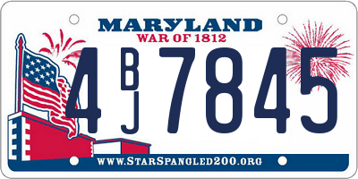 MD license plate 4BJ7845