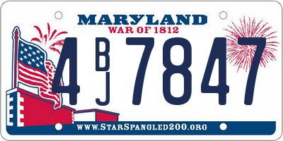 MD license plate 4BJ7847