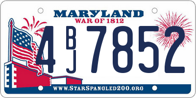 MD license plate 4BJ7852