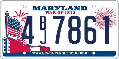 MD license plate 4BJ7861