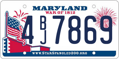 MD license plate 4BJ7869