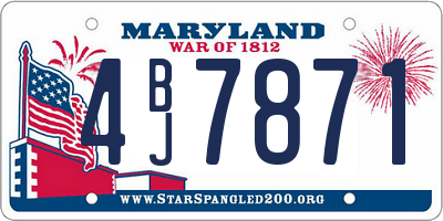 MD license plate 4BJ7871