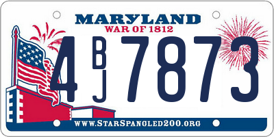MD license plate 4BJ7873
