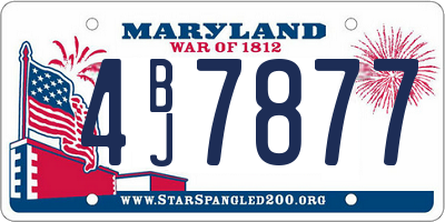 MD license plate 4BJ7877