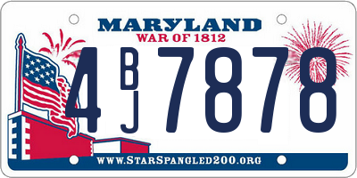 MD license plate 4BJ7878
