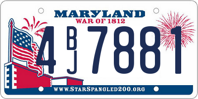 MD license plate 4BJ7881