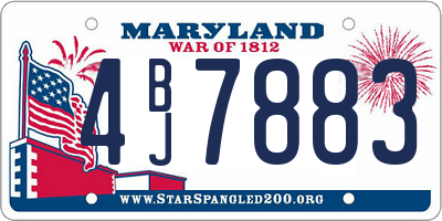 MD license plate 4BJ7883