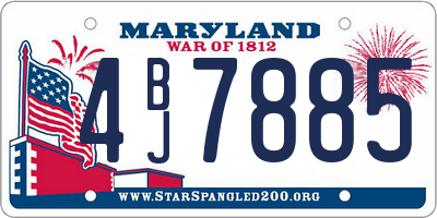 MD license plate 4BJ7885