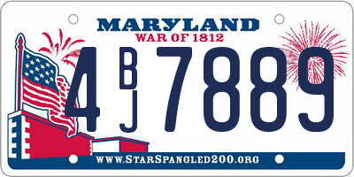 MD license plate 4BJ7889