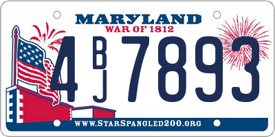 MD license plate 4BJ7893