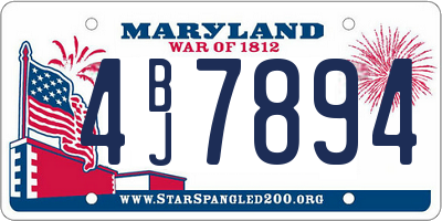 MD license plate 4BJ7894