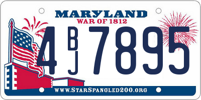 MD license plate 4BJ7895