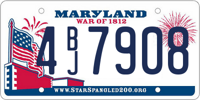 MD license plate 4BJ7908