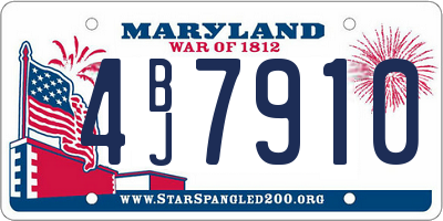MD license plate 4BJ7910