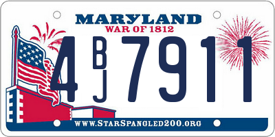 MD license plate 4BJ7911