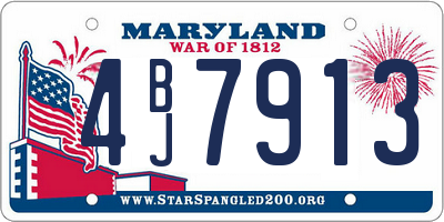 MD license plate 4BJ7913