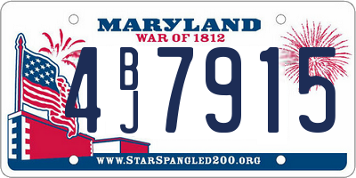 MD license plate 4BJ7915