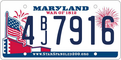 MD license plate 4BJ7916