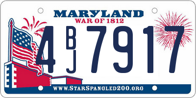 MD license plate 4BJ7917