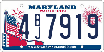 MD license plate 4BJ7919