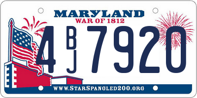 MD license plate 4BJ7920