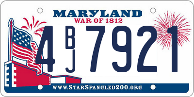 MD license plate 4BJ7921