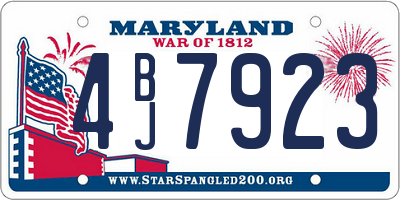 MD license plate 4BJ7923