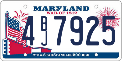 MD license plate 4BJ7925