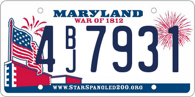 MD license plate 4BJ7931