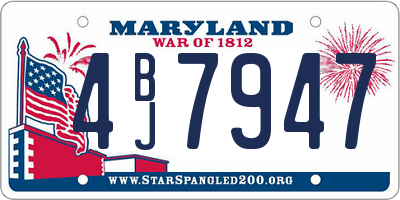 MD license plate 4BJ7947
