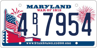 MD license plate 4BJ7954