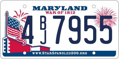 MD license plate 4BJ7955