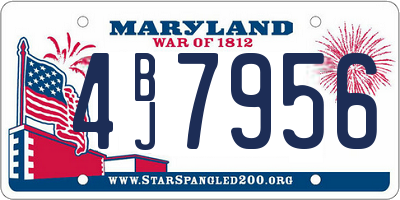 MD license plate 4BJ7956