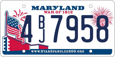 MD license plate 4BJ7958