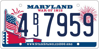 MD license plate 4BJ7959