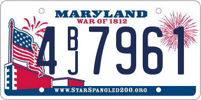 MD license plate 4BJ7961