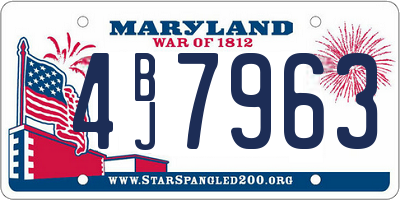 MD license plate 4BJ7963