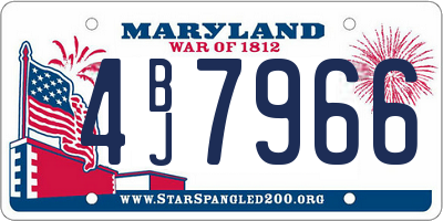 MD license plate 4BJ7966