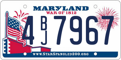 MD license plate 4BJ7967