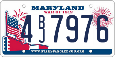 MD license plate 4BJ7976