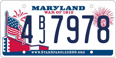 MD license plate 4BJ7978