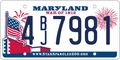 MD license plate 4BJ7981