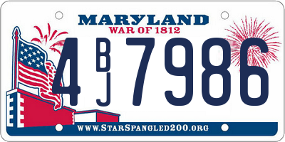 MD license plate 4BJ7986
