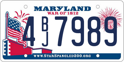 MD license plate 4BJ7989