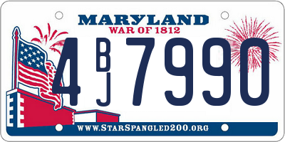 MD license plate 4BJ7990