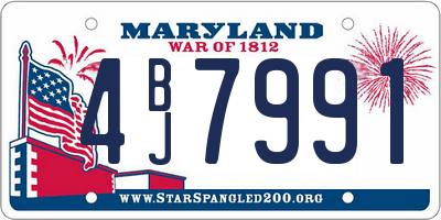 MD license plate 4BJ7991
