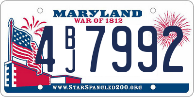MD license plate 4BJ7992